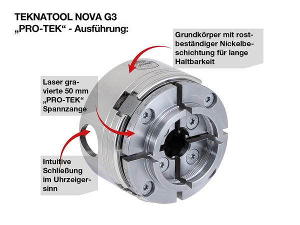 Teknatool Nova G3 PRO-TEK Spannfutter M 33 x 3,5 mm