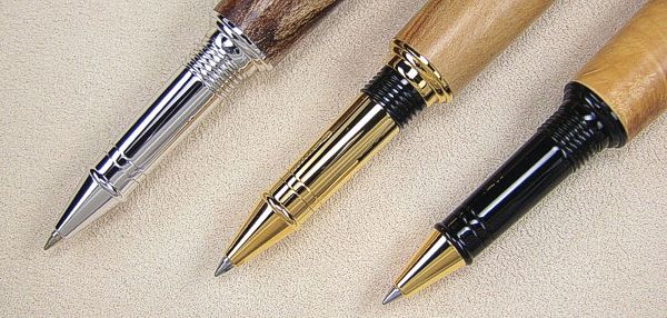 Griffstücke v. l. n. r.: Rhodium, goldfarben, Black Chrome