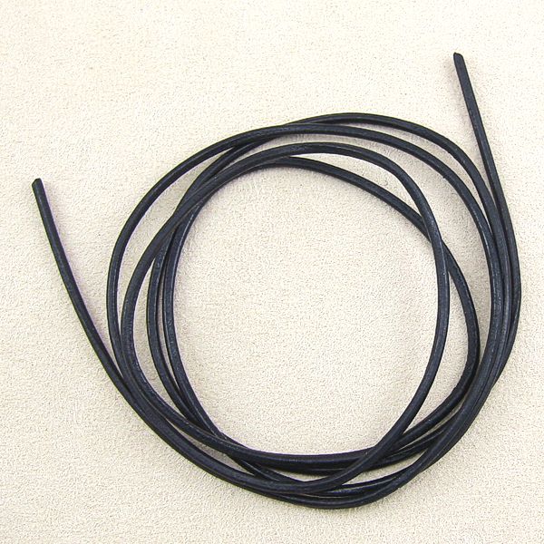 Rindslederband schwarz 2 mm