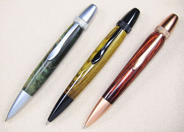 Farbübersicht v. l. n. r.: satin-chrom, Black Chrome, Kupfer satin