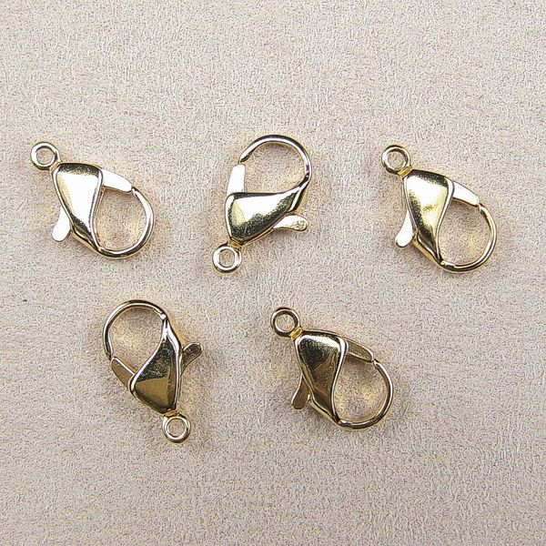 Karabinerverschluss vergoldet 6x13 mm, 5 Stück