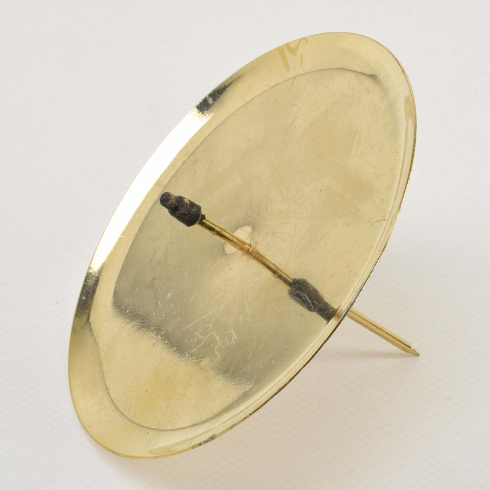 Kerzenteller Messing glänzend, 100 mm mit Dorn