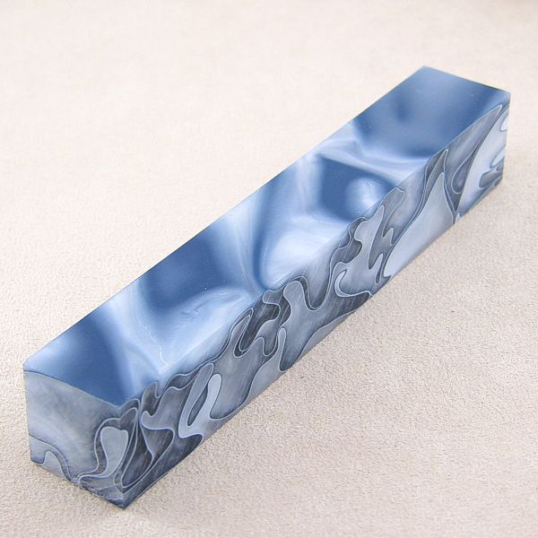 Pen-Blank Celluloid silver 19 mm