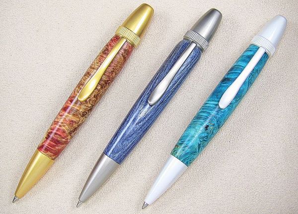 Farbübersicht v. l. n. r.: satin-goldfarben, satin-nickel, satin-silber