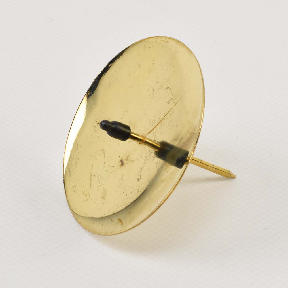Kerzenteller Messing glänzend, 60 mm mit Dorn