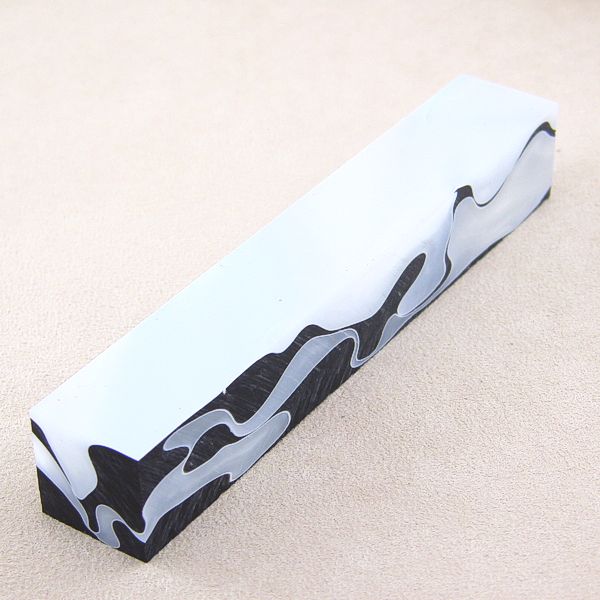 Pen-Blank Celluloid S/W-marmor 19 mm
