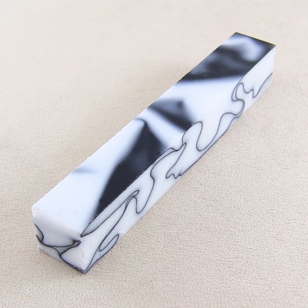 Pen-Blank Celluloid weiss-schwarz 19 mm