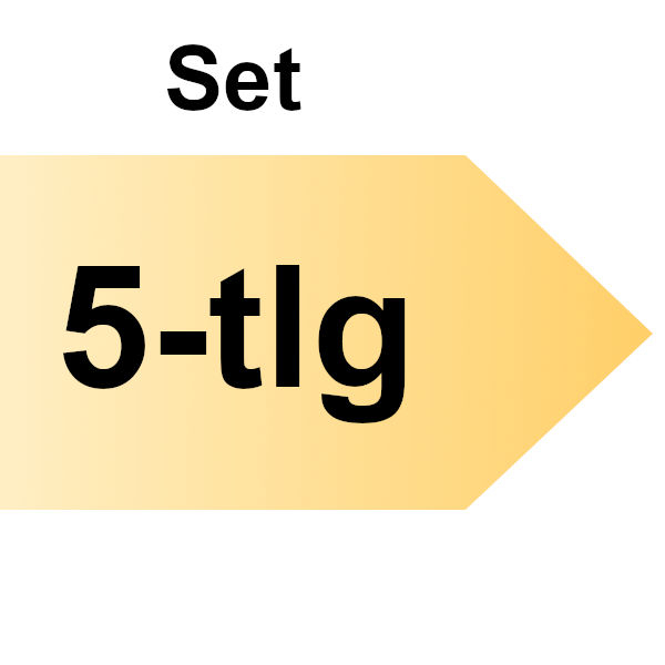 FAMAG Holzspiralbohrer HM, 5-tlg Satz, Aussen-Ø 3, 4, 5, 6, 8 mm