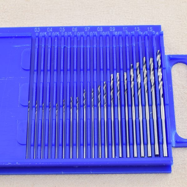 HSS-Mikro-Spiralbohrer 0,30 - 1,60 mm, 20teilig